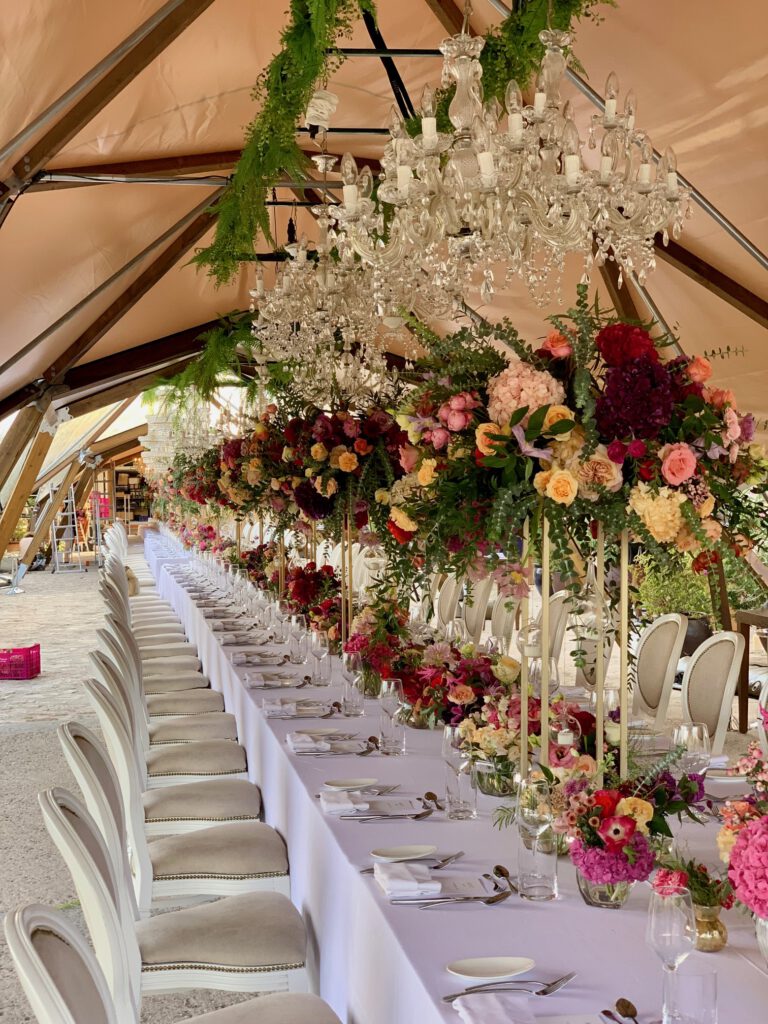 Long table main entrance with marquee